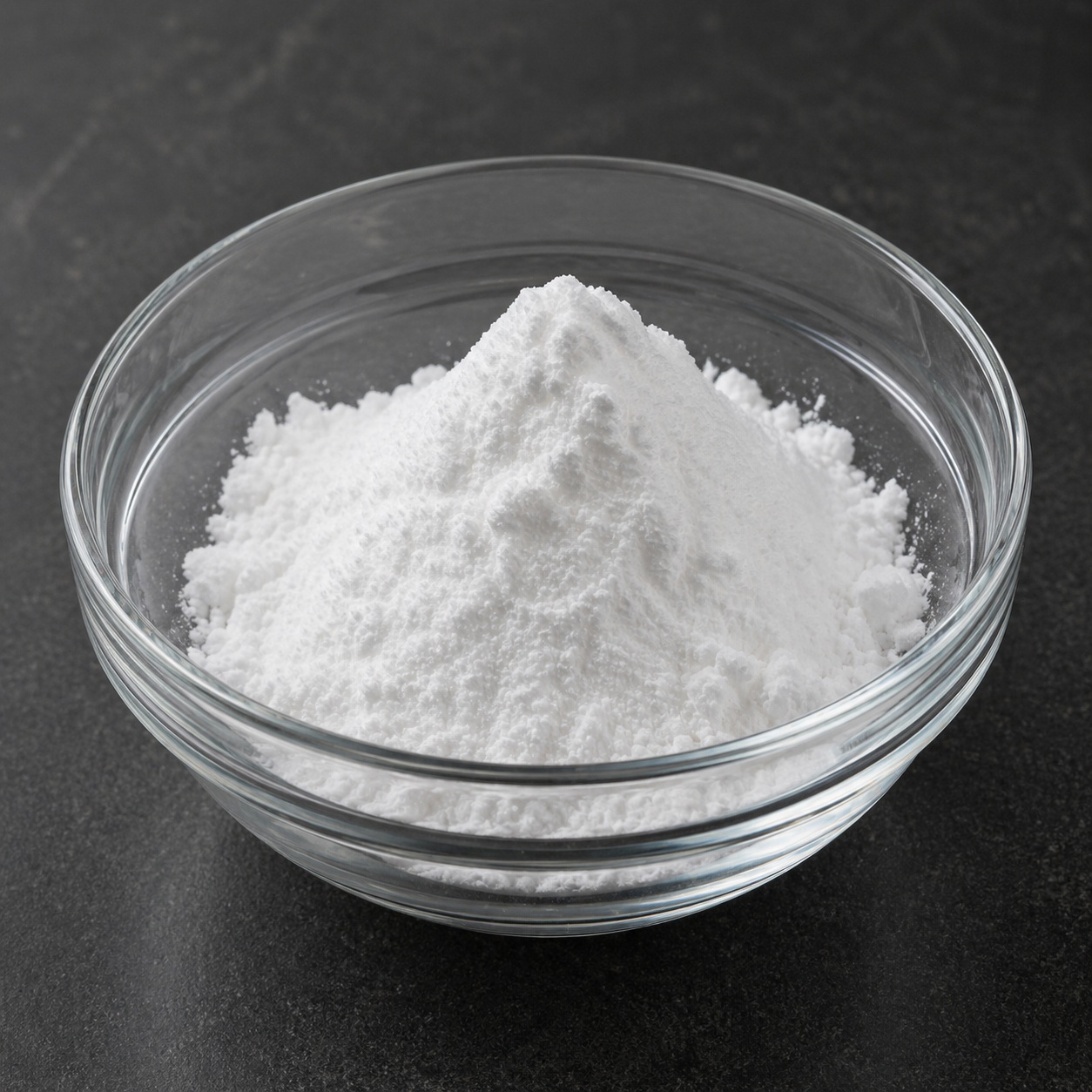 Azelaic acid Azelaic Acid fine white crystalline powder in glass container used for acne treatment and skin brightening in cosmetic formulations