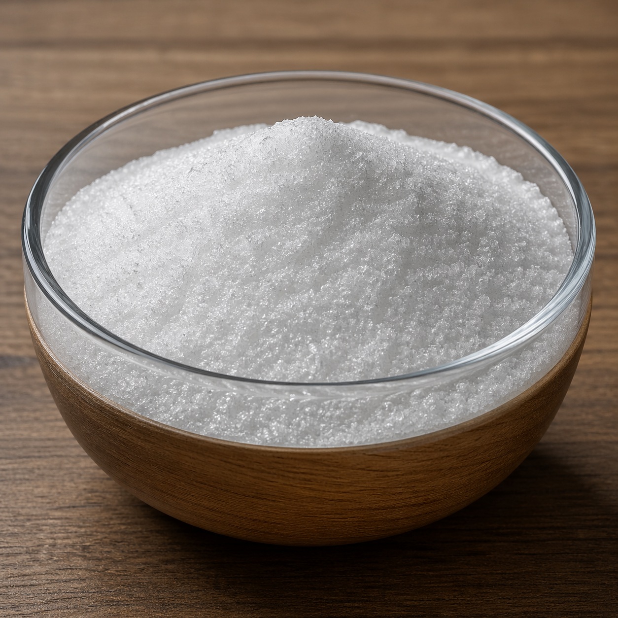 Kojic acid Kojic acid fine white crystalline powder in a glass bowl used for skin brightening and cosmetic formulations.