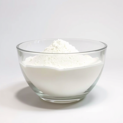 Betaine powder white fine crystalline cosmetic ingredient displayed in a clear glass bowl, used as a moisturizing and conditioning agent in skincare and hair care formulations.