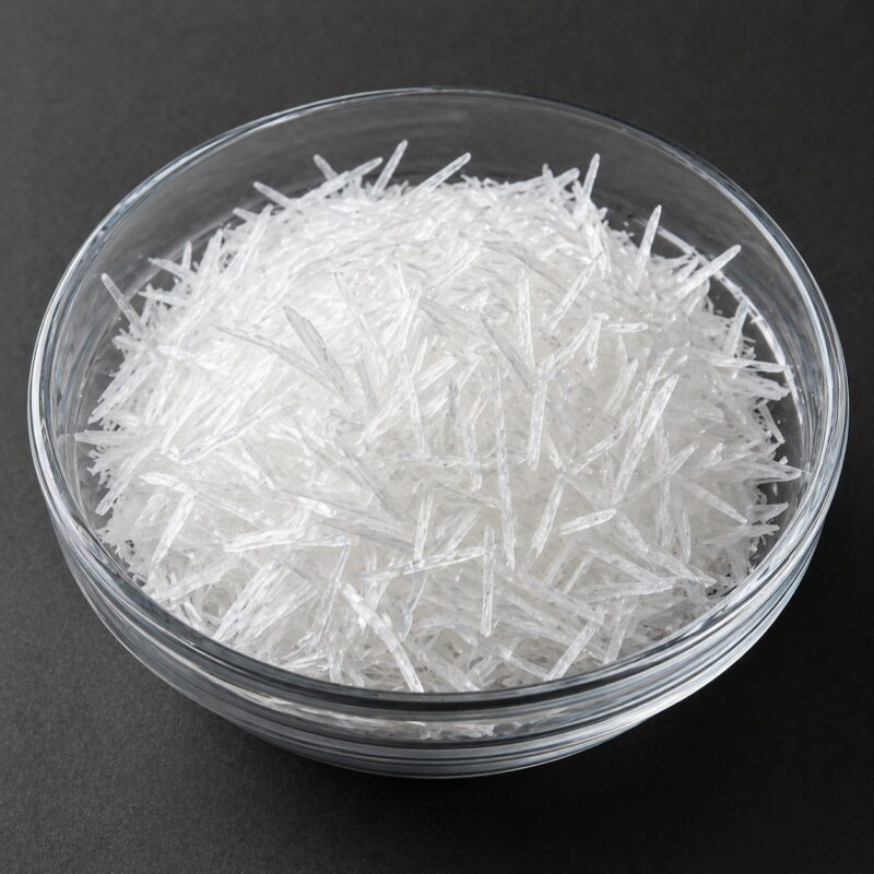 Alpha Glucosyl Hesperidin powder in a glass container, showing its fine, light-yellow crystalline texture.