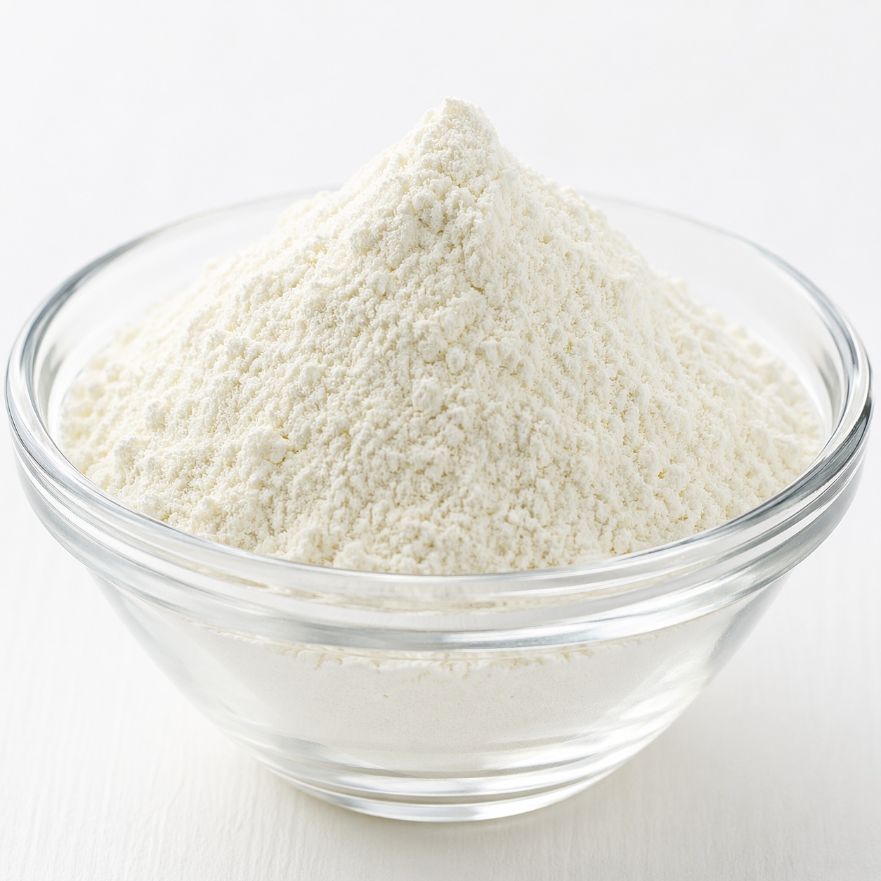 Sodium Lauryl Glutamate Sodium Lauryl Glutamate fine white powder in glass bowl, mild plant-based surfactant for skincare and cleansing formulations