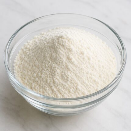 Transparent gel-like Xanthan gum with smooth, glossy texture in a clear glass container, showing high clarity and viscosity.