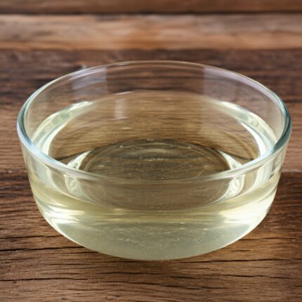 Geogard ECT clear to pale liquid preservative in a glass container for natural cosmetic formulations.