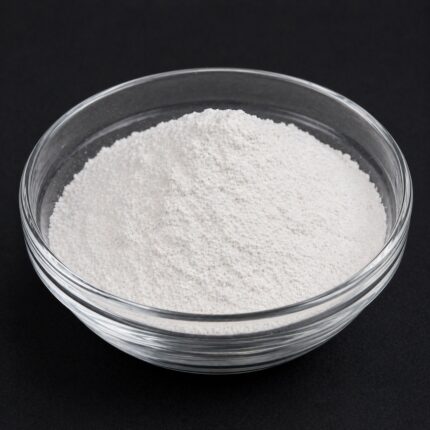 Fine off-white crystalline powder of Resorcinol in a glass bowl, smooth texture and cosmetic-grade appearance.